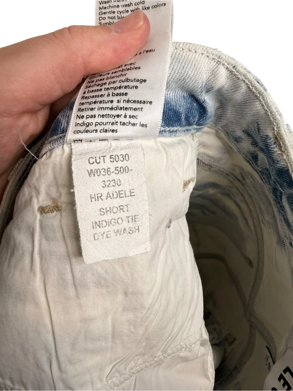 Le Jean Women’s Adele Short Indigo Tie Dye Wash Size 25